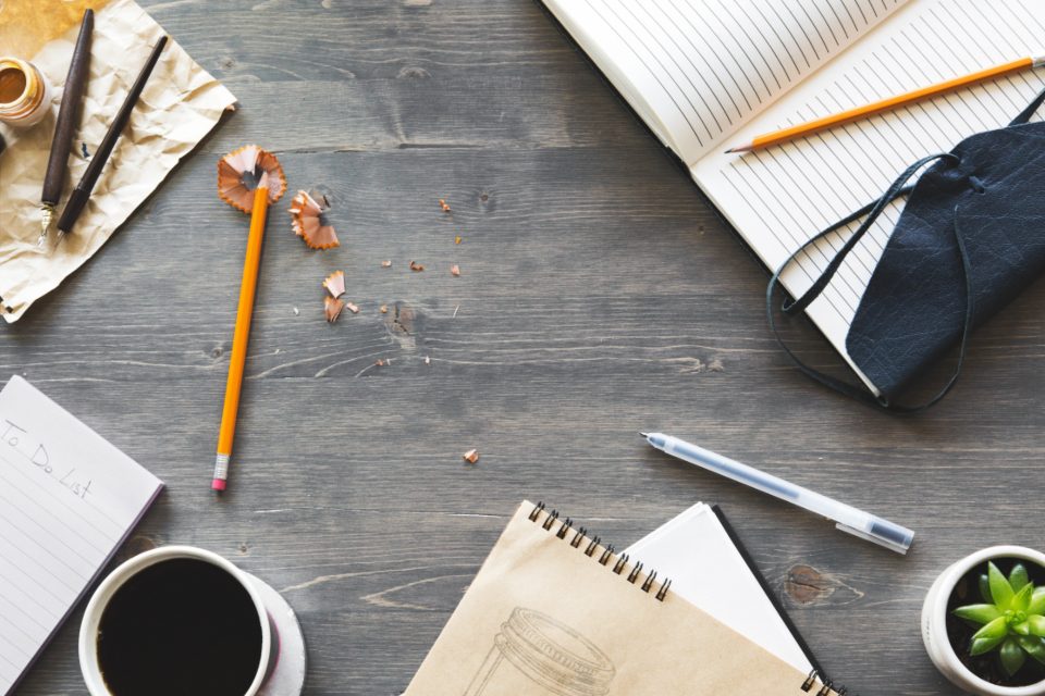 Illustrative photograph of writing Desk